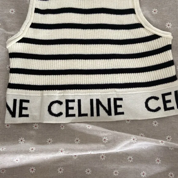 Celine Crop Top White Size S - Picture 3 of 5
